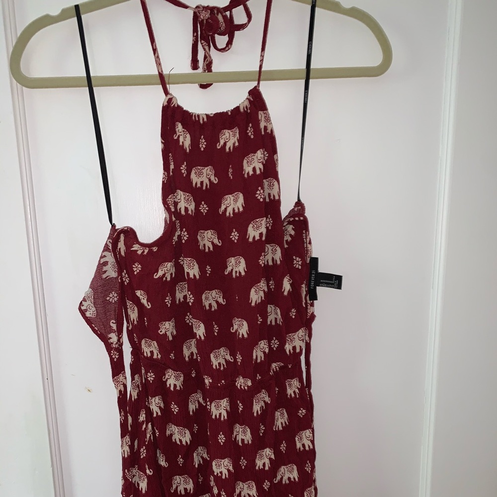Maroon designed dress